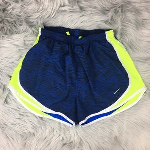 Nike Shorts - Nike Dri-Fit Tempo Shorts Blue Stripe Neon Yellow Nike Shorts - Nike Dri-Fit Tempo Shorts Blue Stripe Neon Yellow